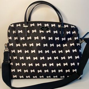 Kate Spade padded laptop bag with white bows